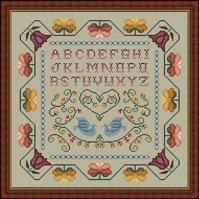 colonial inspired valentine cross stitch samplers